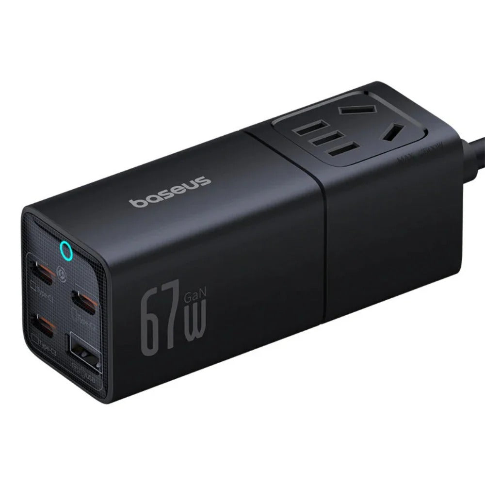 67W GaN 4-Port USB PD Ladegerät, Schnellladestation für iPhone, Huawei, Xiaomi, Samsung