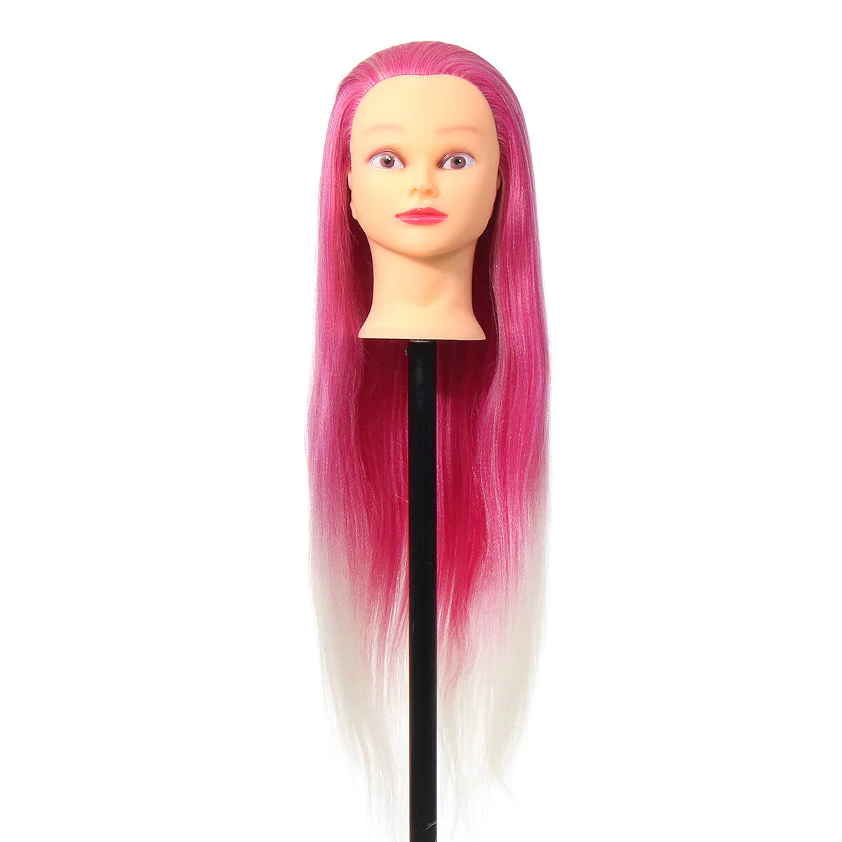 27'' Colorful Mannequin Head for Hairdressing Practice Training Salon with Clamp