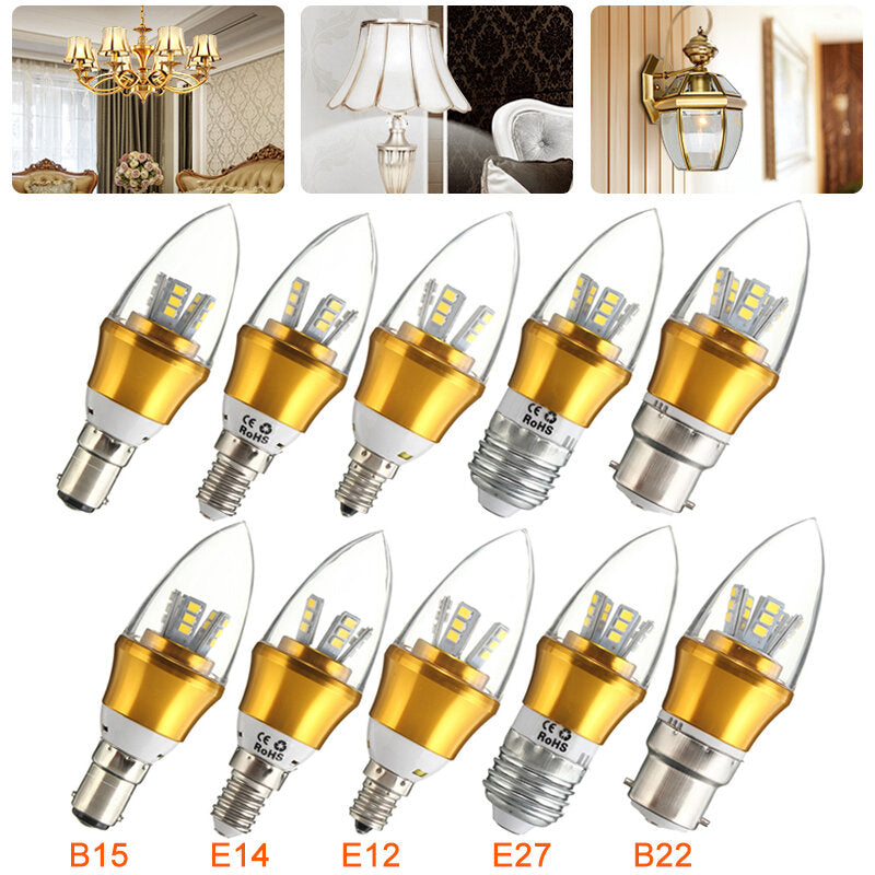 10W 220V Dimmable LED Candle Bulb for Chandeliers, Desk Lamps, Wall Sconces