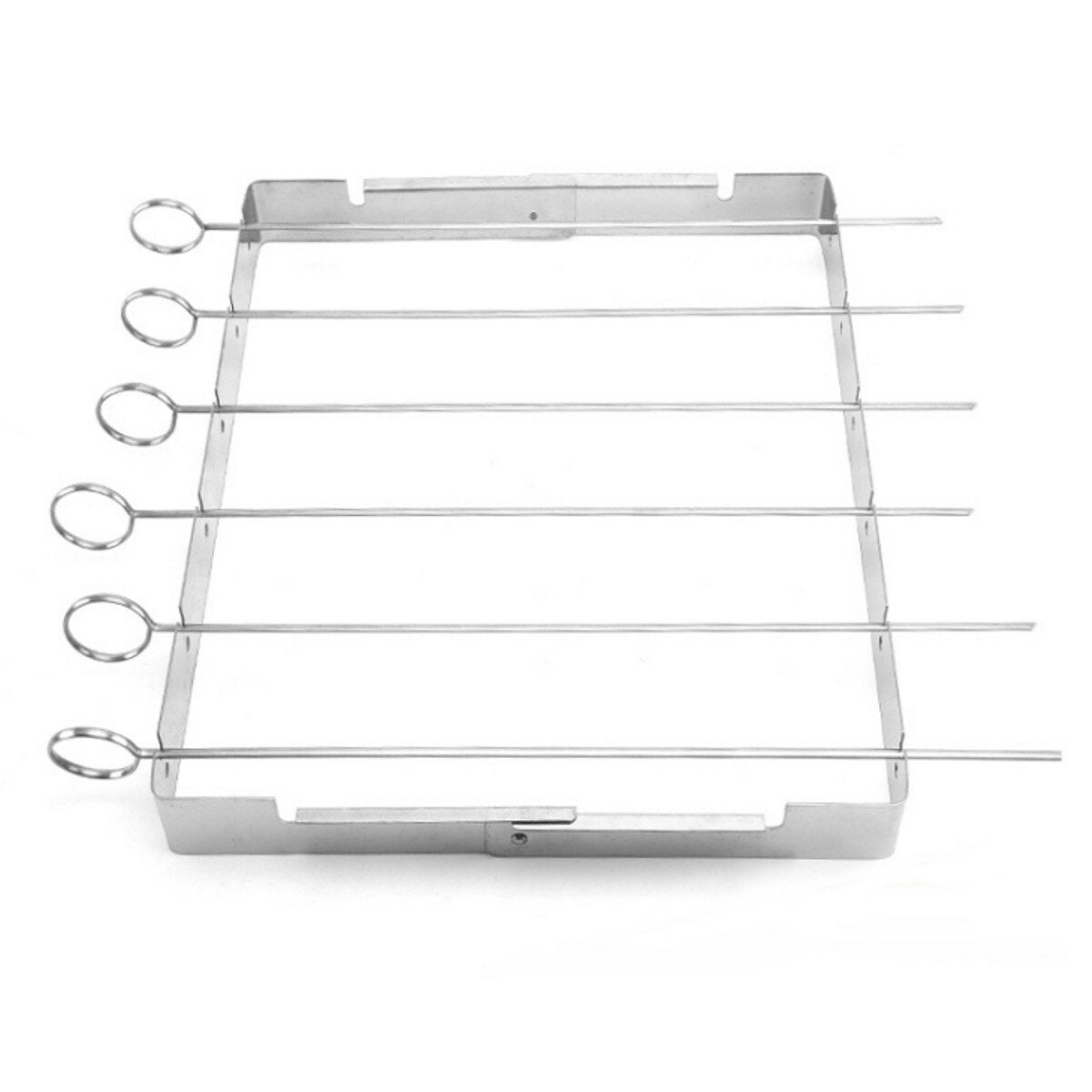 Portable Stainless Steel BBQ Rack - Skewer Meat Grill for Camping