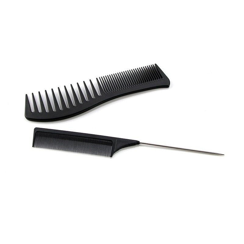 Steel Needle Tip Tail Comb & Seamless Clip Hair Styling Set - Double-Head Massage Comb for Household Use