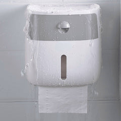 Wall Mounted Double Roll Toilet Paper Holder with Shelf and Storage Baskets for Bathroom