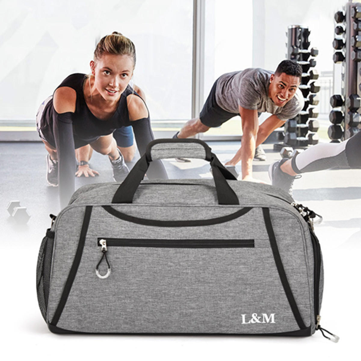 Sport Gym Training Fitness Bag with Shoes Compartment - Outdoor Travel Handbag for Yoga