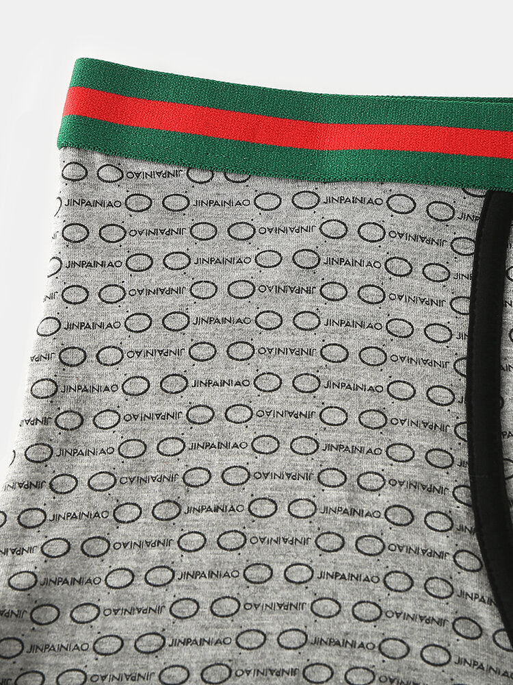 Atmungsaktive, dünne, U-konvexe Boxershorts für Herren aus Modal-Stretch mit Aufdruck