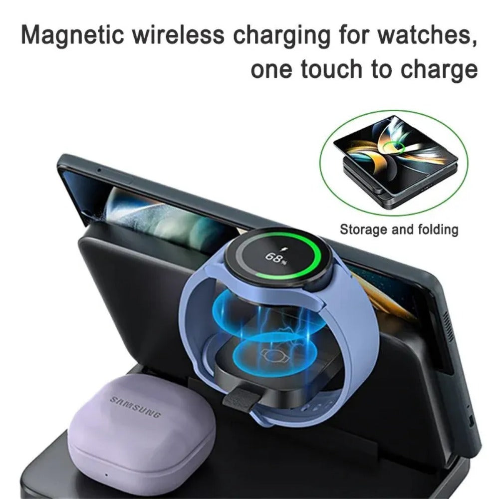 Foldable Wireless Charger Stand for Samsung Galaxy Z Fold 5/4/3, S23 Ultra, Watch 6/5, Buds2