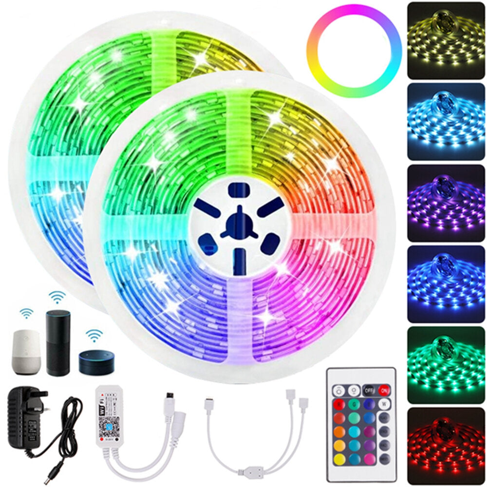 10M RGB LED Light Strip 5050SMD Non-Waterproof - 24 Key Remote - Alexa & Google Home Compatible