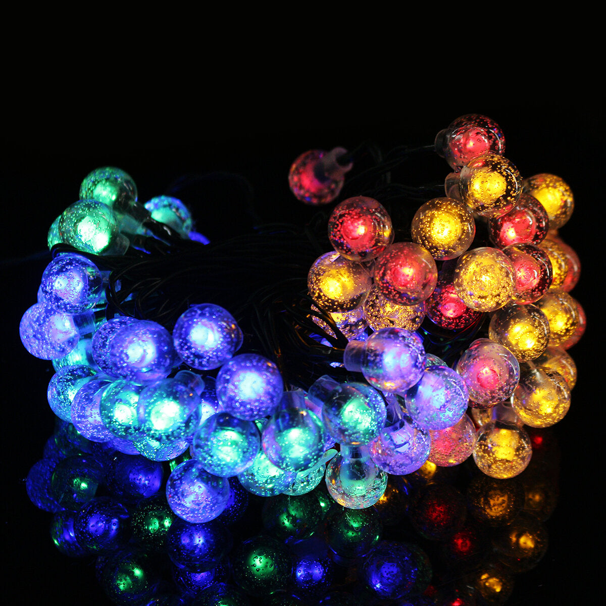 12M 100LED Solar String Lights, 8 Modes Crystal Ball Fairy Lamps for Wedding, Holiday, Home, Party, Christmas Tree Decor