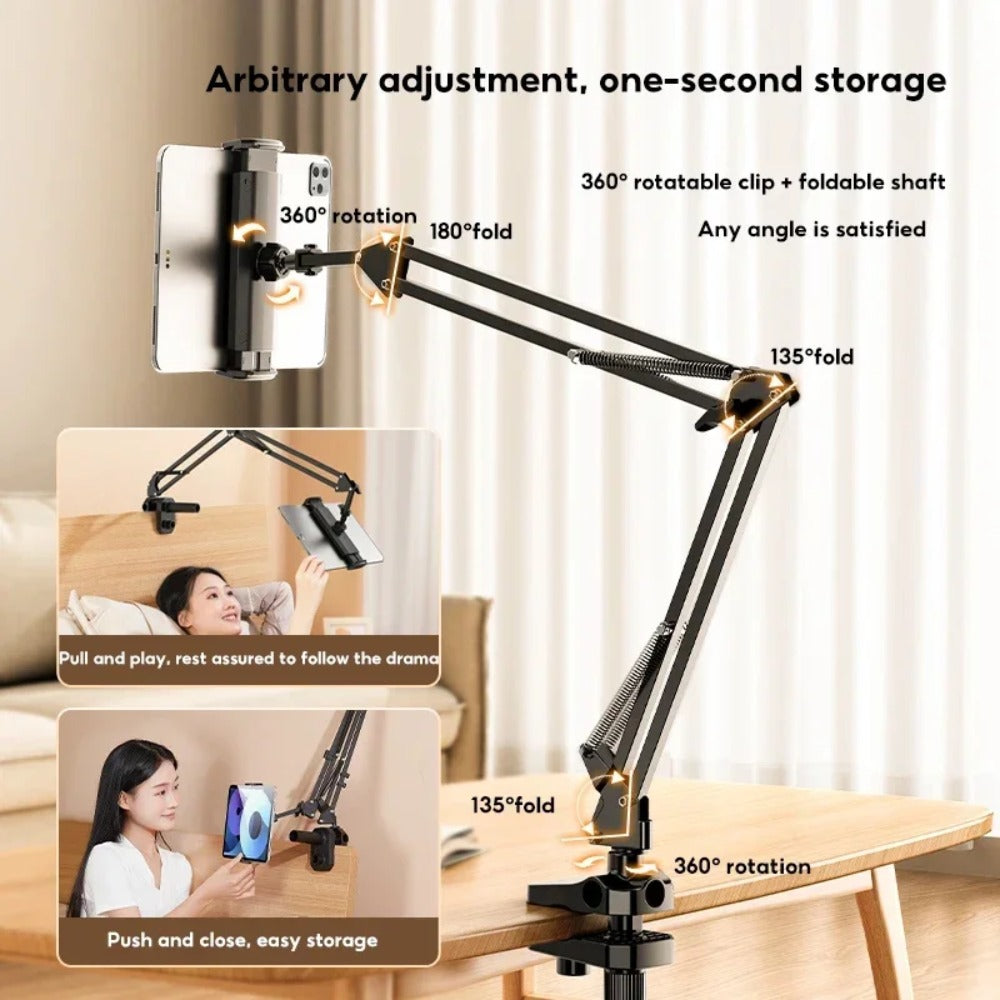 Adjustable Mobile Phone & Tablet Stand - Bedside, Desktop, Cantilever Holder for All Devices