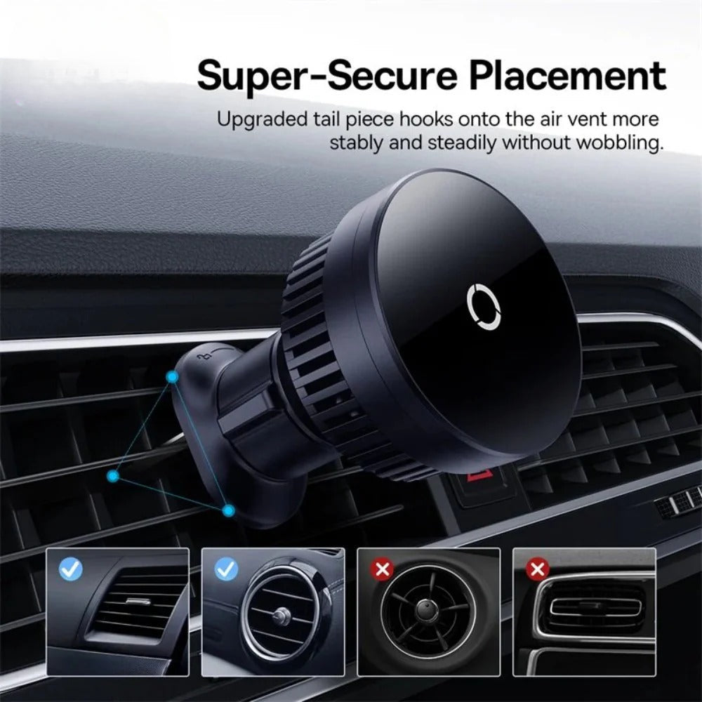 Magnetic Wireless Car Charger - Fast Charging Holder 15W/10W/7.5W/5W for iPhone, Samsung, Huawei, Xiaomi