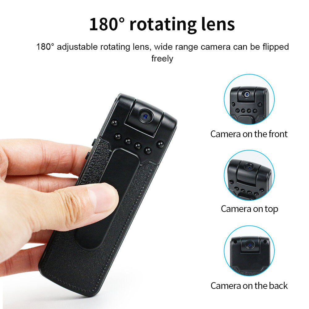 1080P HD Mini Security Camera with Infrared Night Vision - Portable, Wearable Video Recorder