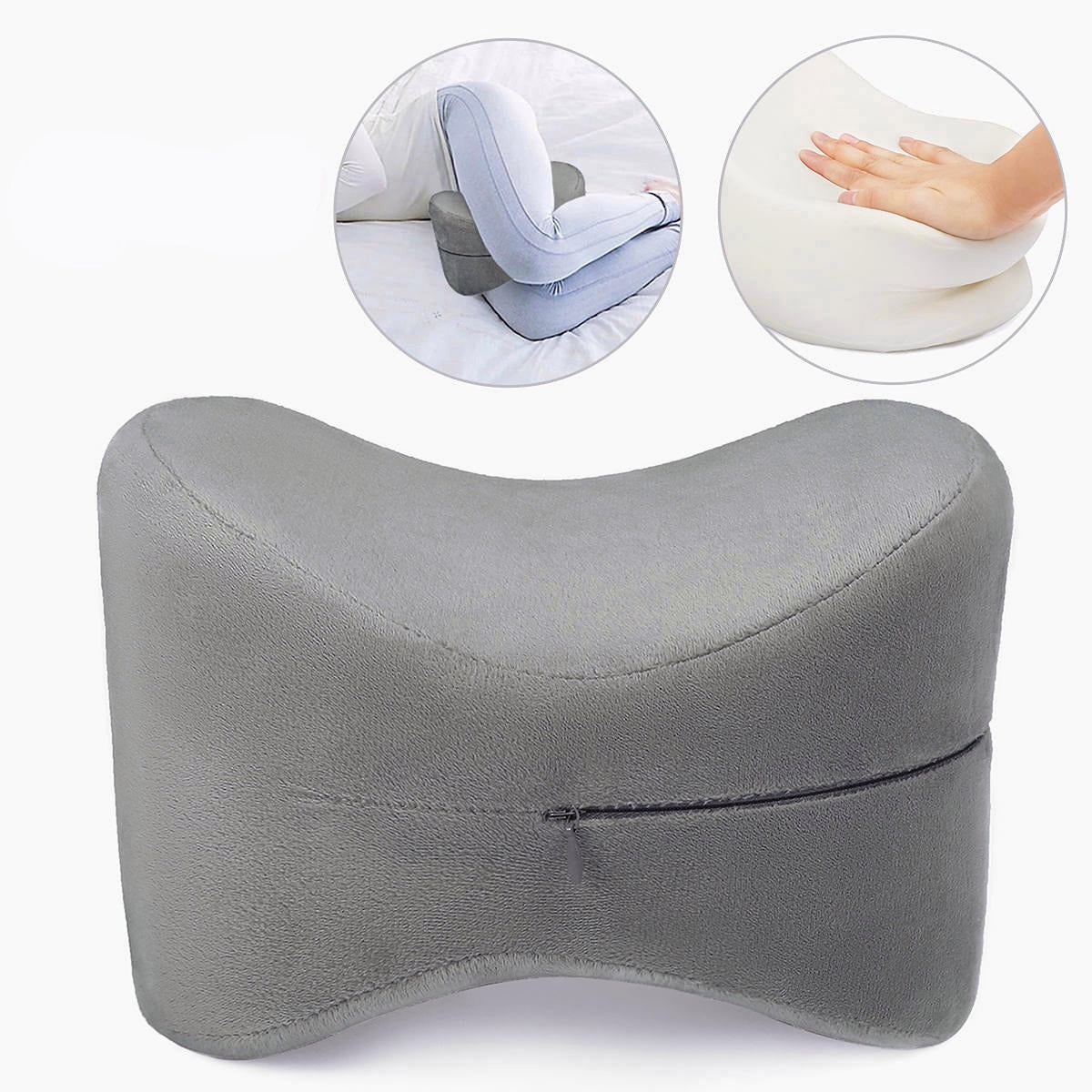 Orthopedic Knee Pillow with Memory Foam - Reduces Leg, Hip, and Joint Pain - Washable Cover