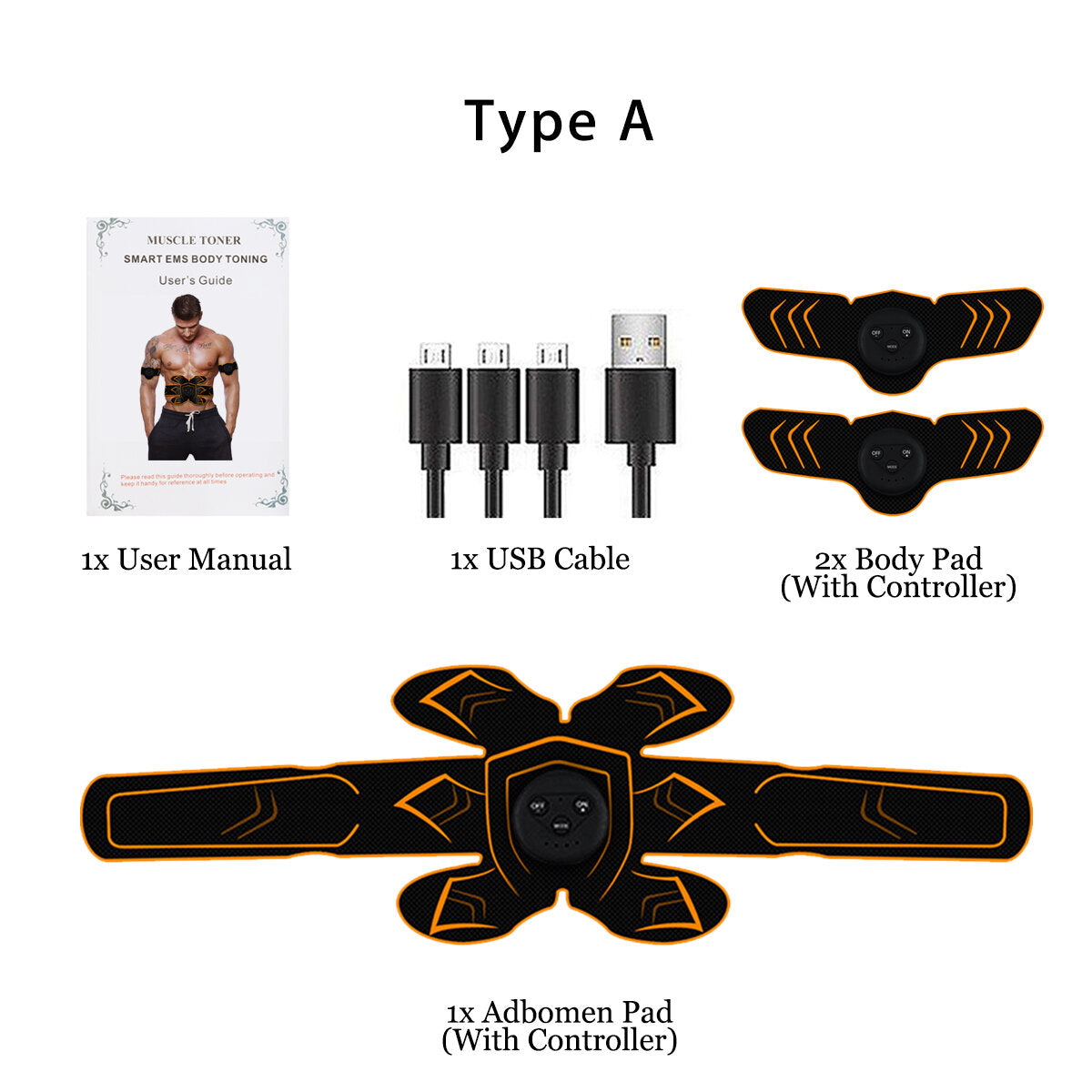 ABS Stimulator Muscle Toner EMS USB Rechargeable Abdominal Trainer for Body Exercise