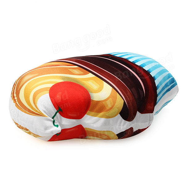 3D Ice Cream Squishy Pillow - Creative PP Cotton Plush Cushion for Sofa, Bed, Office