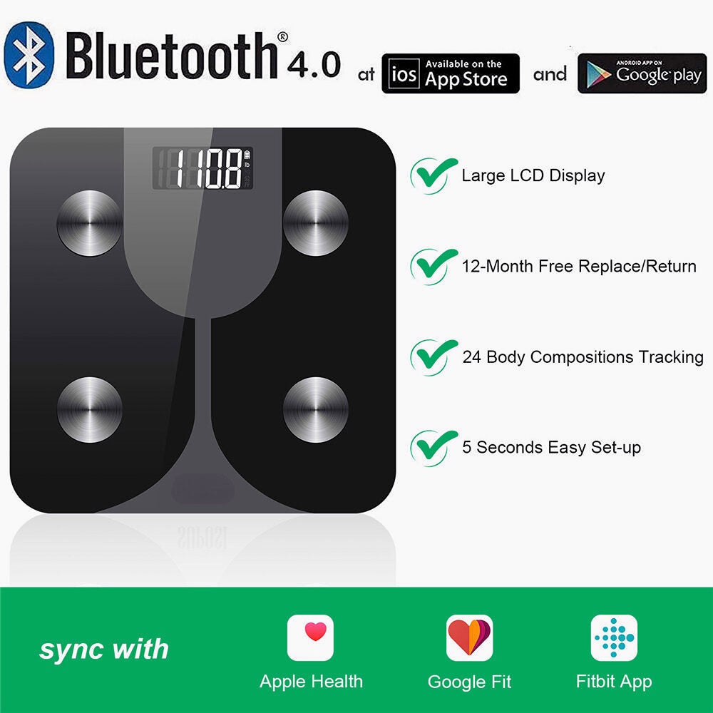 Bluetooth Smart Body Fat Scale - Household Electronic Body Weight Scale