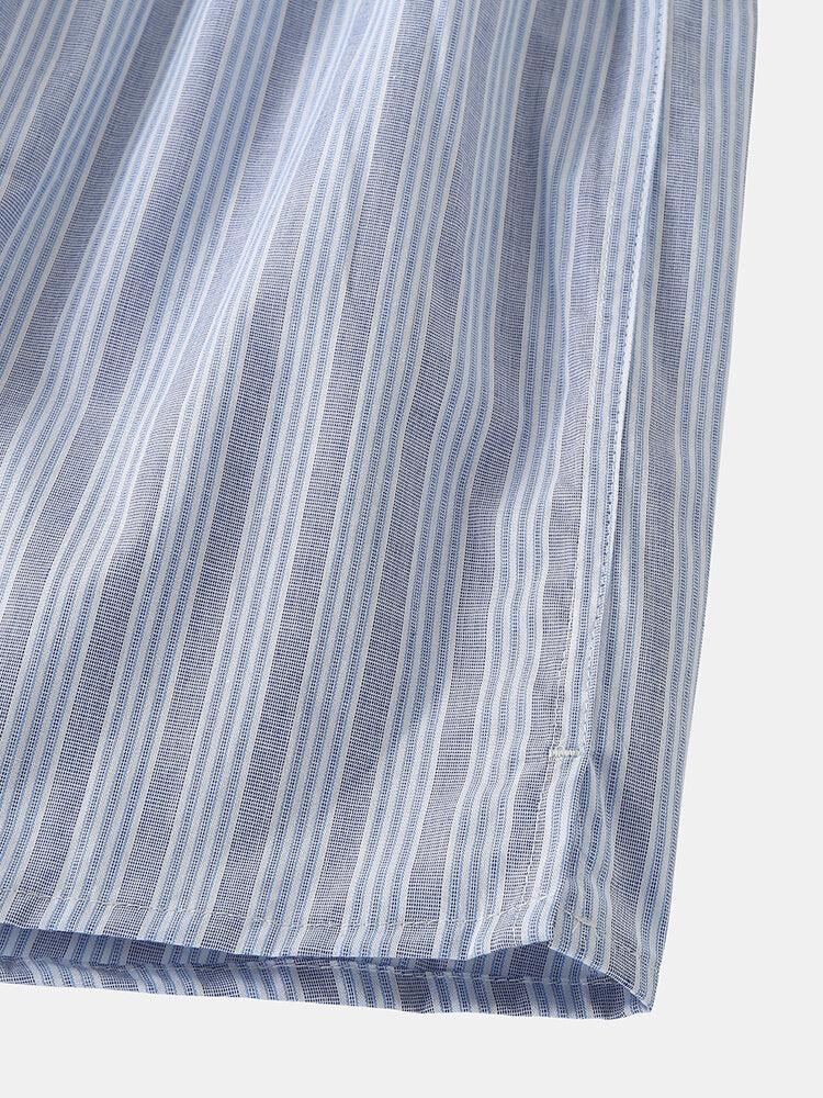 Herren-Boxershorts aus 100 % Baumwolle, bunt, gestreift, lockere Passform, elastischer Bund, atmungsaktiv