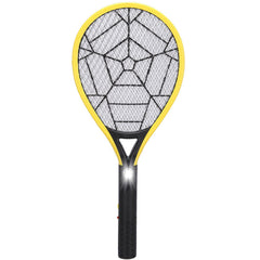 Electric Rechargeable Mosquito Swatter with LED Light - 3 Layer Mesh Hand Racket for Pests Control