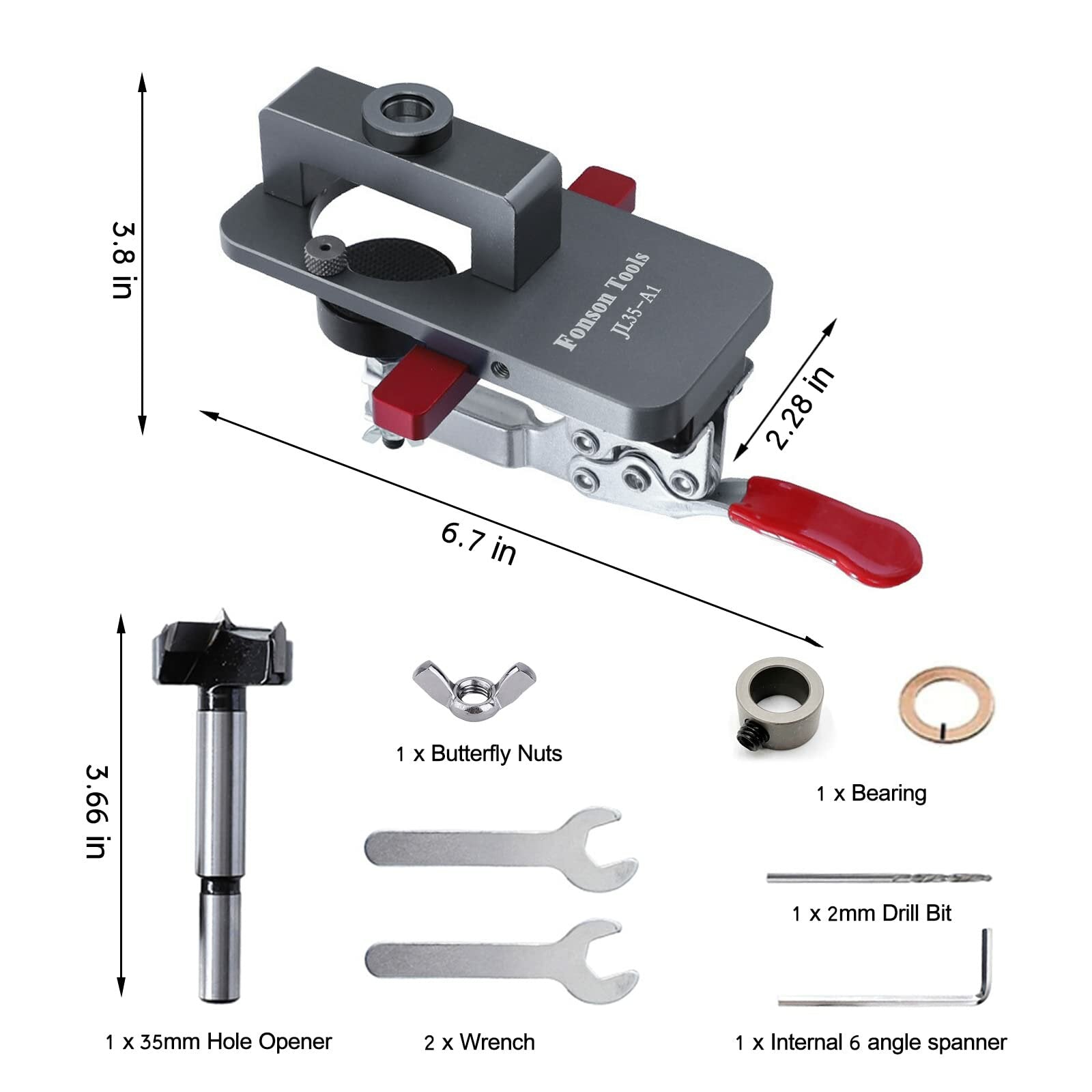 35mm Concealed Hinge Jig Drilling Guide for Woodworking Door and Cabinet Hinges Mounting Tool