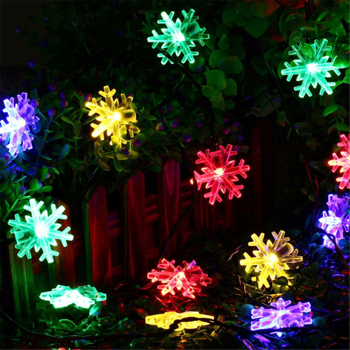 12M 39ft 100 LED Solar-Powered Snow String Lights for Home Christmas Tree Decoration