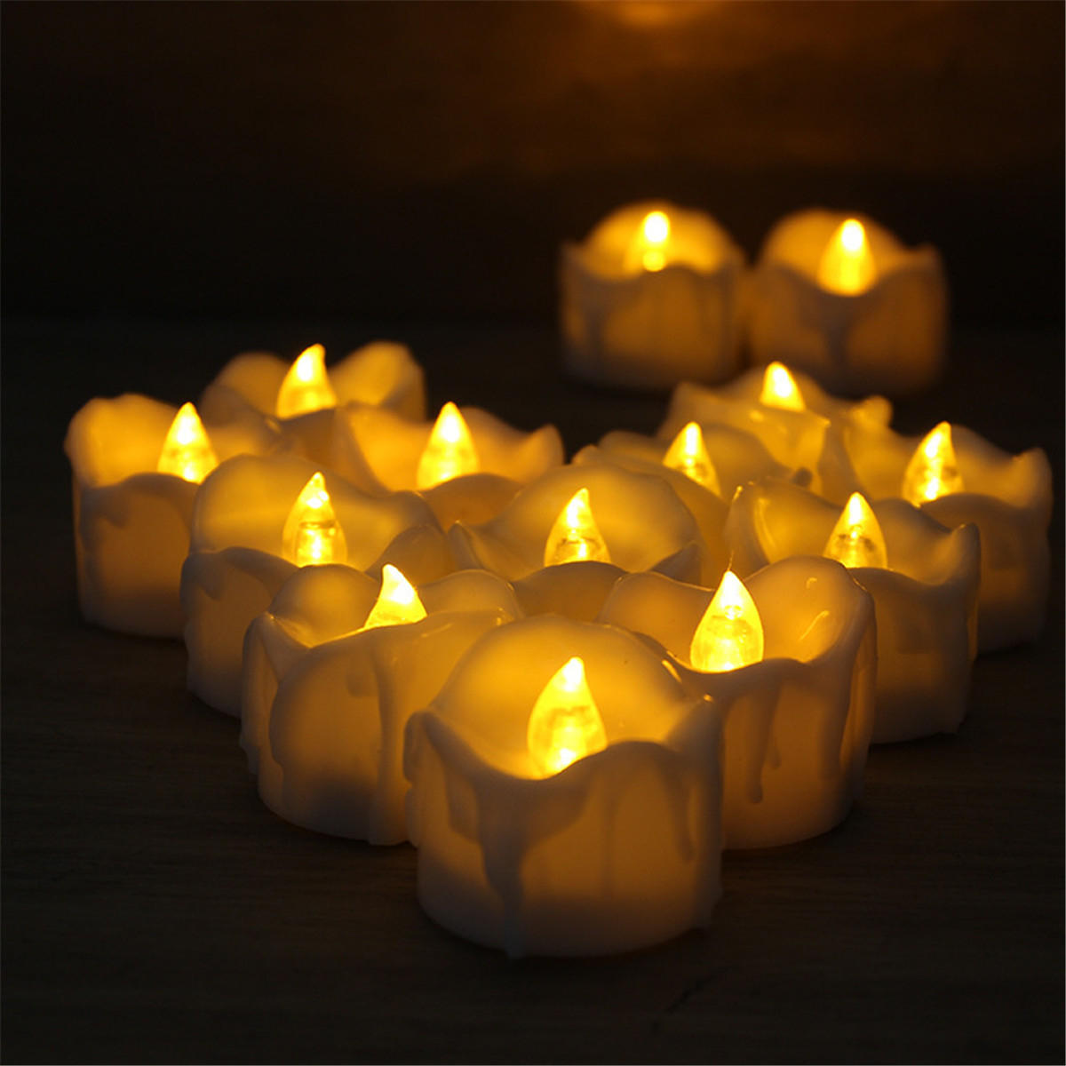 12PCS LED Flickering Tea Light Candles with Remote Control for Home, Garden, and Balcony Decor