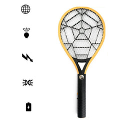 Electric Rechargeable Mosquito Swatter with LED Light - 3 Layer Mesh Hand Racket for Pests Control