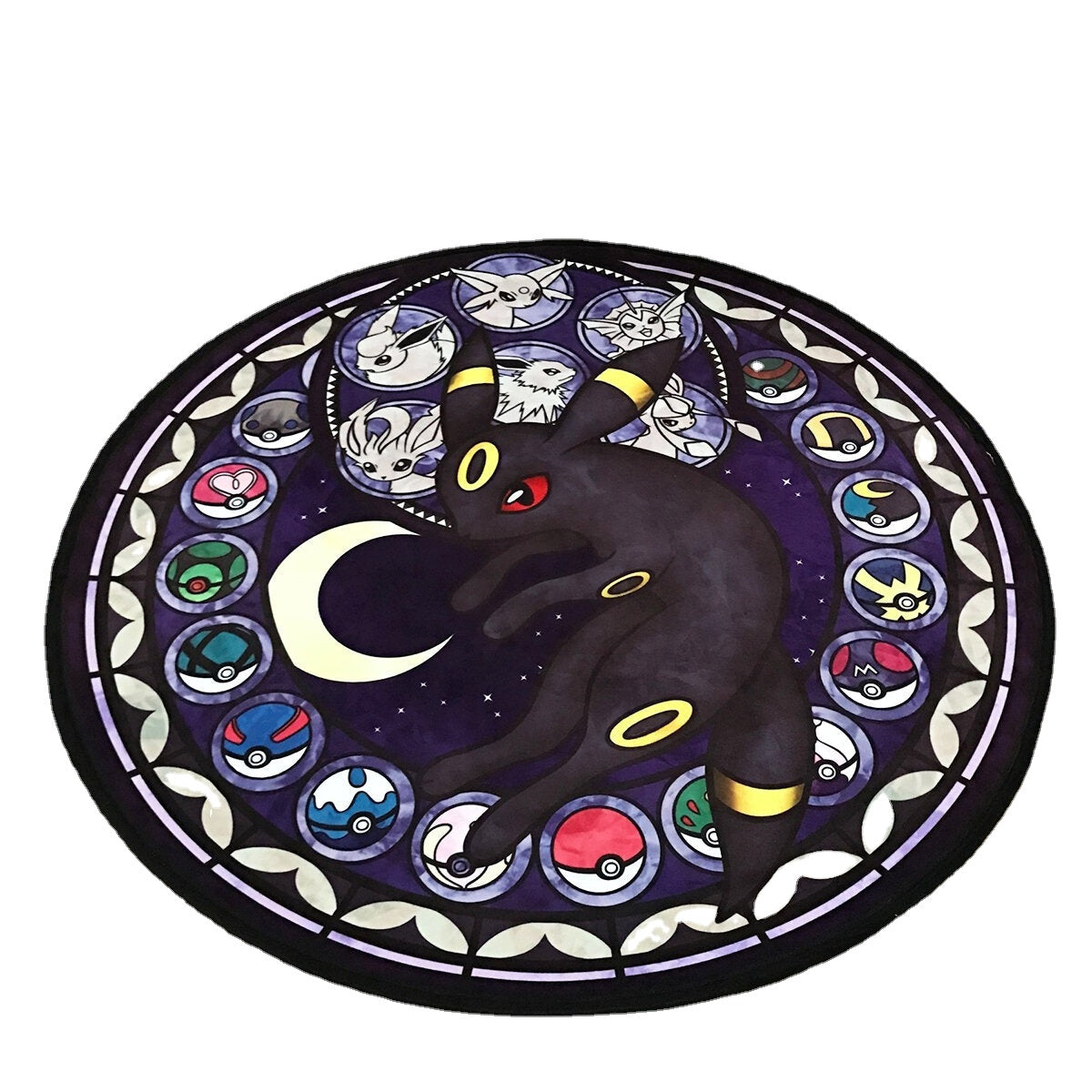 100cm Pocket Monster Round Non-Slip Door Mat Rug - Bedroom Carpet Home Decor