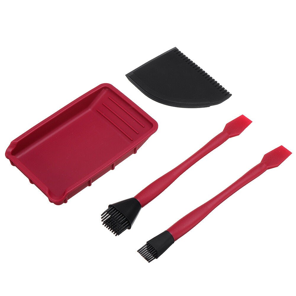 Silicone Glue Kit for Woodworking - Brushes, Scraper & Tray Set