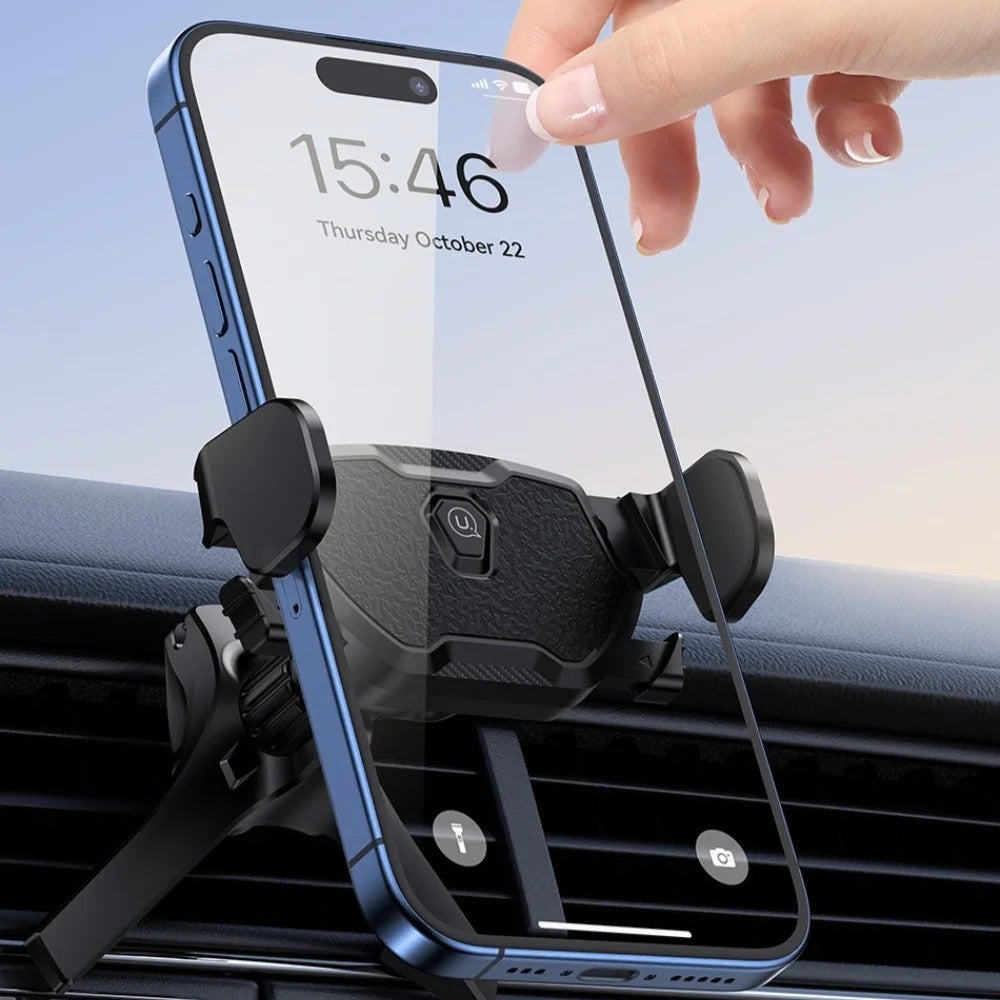 Mini Black Car Phone Holder Air Vent | Fits 4.7-6.9" Mobiles | 360 Degree Mount Stand