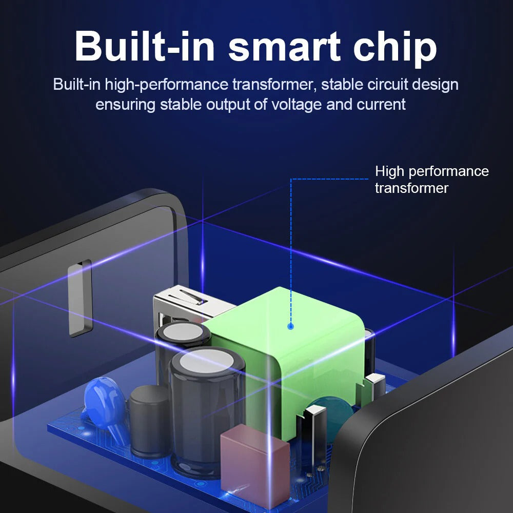 18W USB-A QC3.0 Schnellladegerät EU/US Stecker für iPhone, Huawei, Samsung, Xiaomi