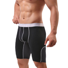 Men's Breathable Mesh Splice Elastic U Convex Pouch Fitness Sport Boxer Underwear