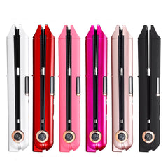 3-IN-1 Cordless Hair Straightener & Curler, USB Rechargeable, LED Display, Power Bank Function, Fast Heating Hair Flat Iron