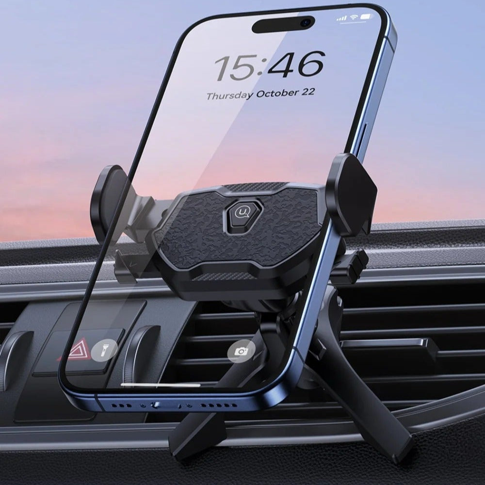 Mini Black Car Phone Holder Air Vent | Fits 4.7-6.9" Mobiles | 360 Degree Mount Stand