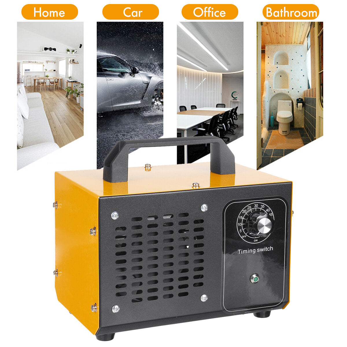 110W Ozone Generator Air Purifier Machine with Timer for Home - Metal Ozonator Cleaner