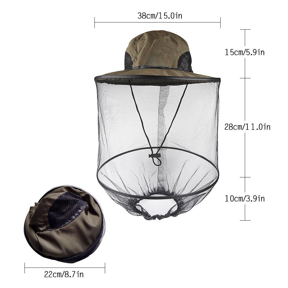 Mosquito Repellent Beekeeping Hat with Mesh Face Shield and Neck Cover