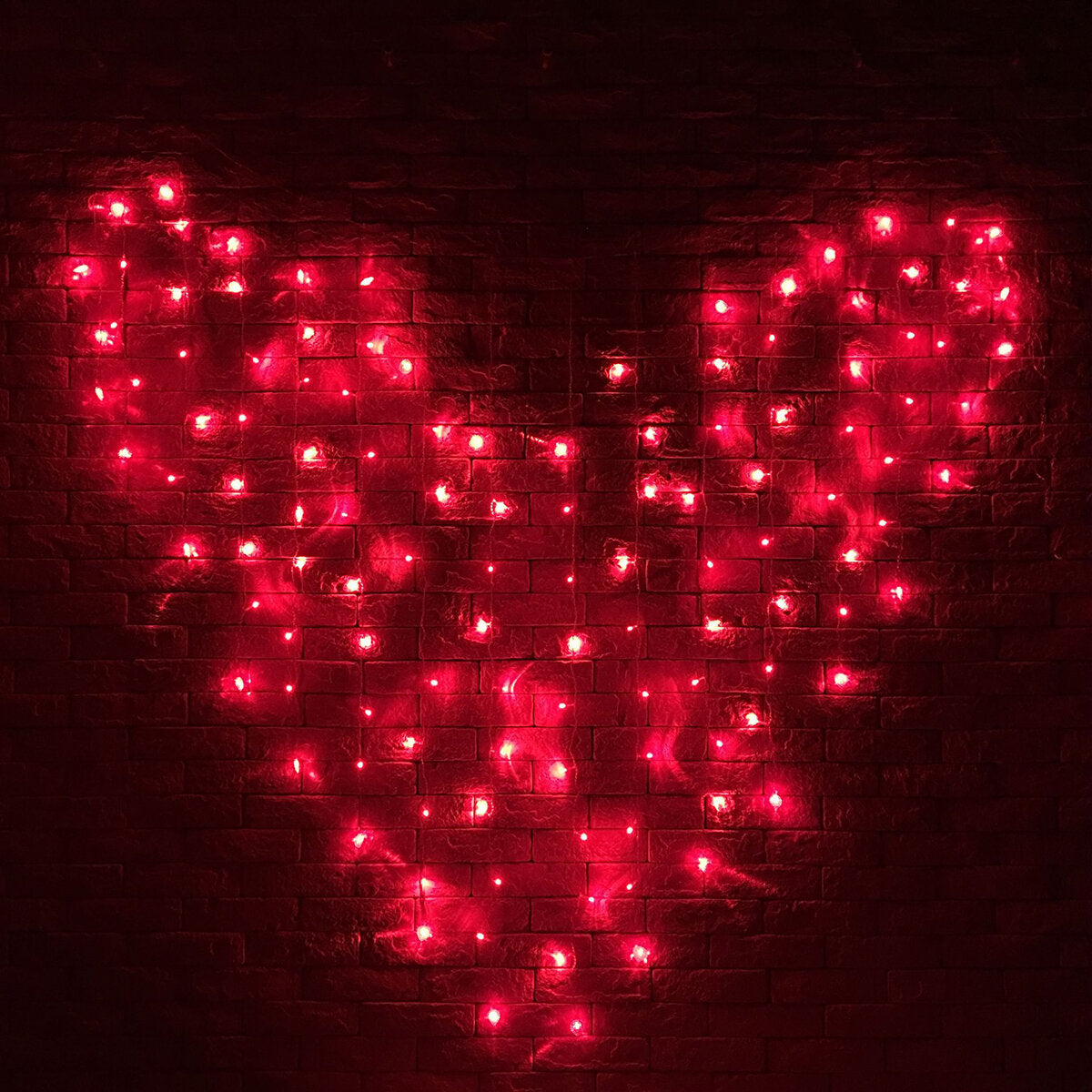 128 LED Heart-Shaped Fairy String Curtain Lights for Valentine's Day, Wedding, and Christmas Decor