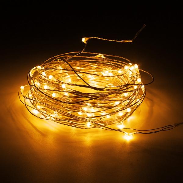 10M 100 LED wasserdicht Silberdraht Fairy String Lichter mit Adapter für Weihnachten