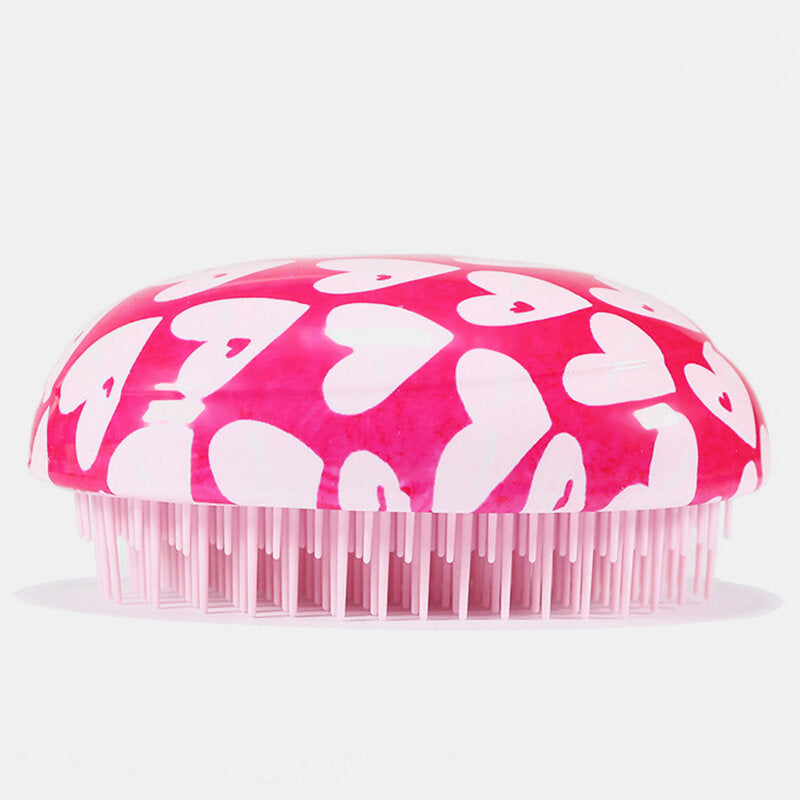 Pink ABS Hair Brush Comb - Round Egg Shape, Soft Anti-Static Detangling Tool for Salon Hair Care