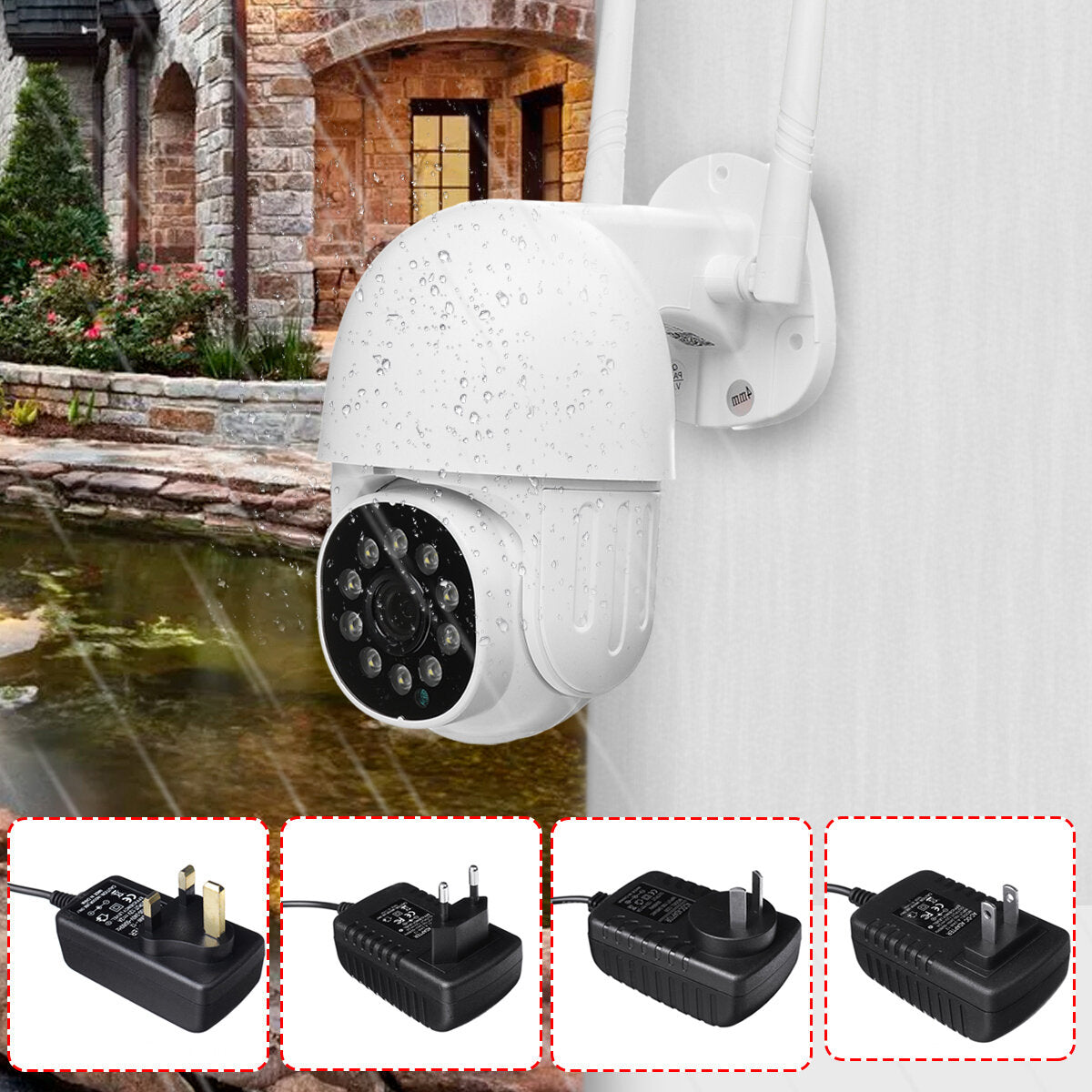 1080P WiFi IP Camera Wireless Outdoor CCTV HD PTZ Smart Home Security IR Camera