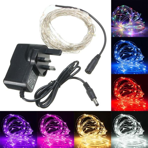 10M LED Silver Wire Fairy String Lights - 12V Christmas, Wedding, Party Decor Lamp