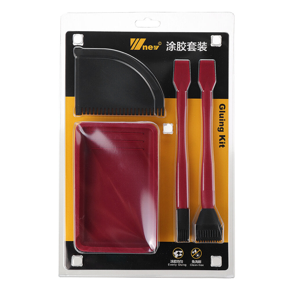Silicone Glue Kit for Woodworking - Brushes, Scraper & Tray Set