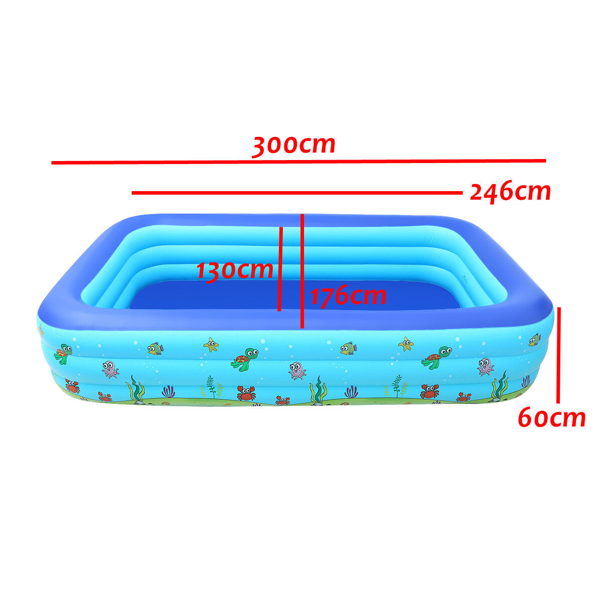 3M Inflatable Swimming Pool Bath Tub for Children and Adults