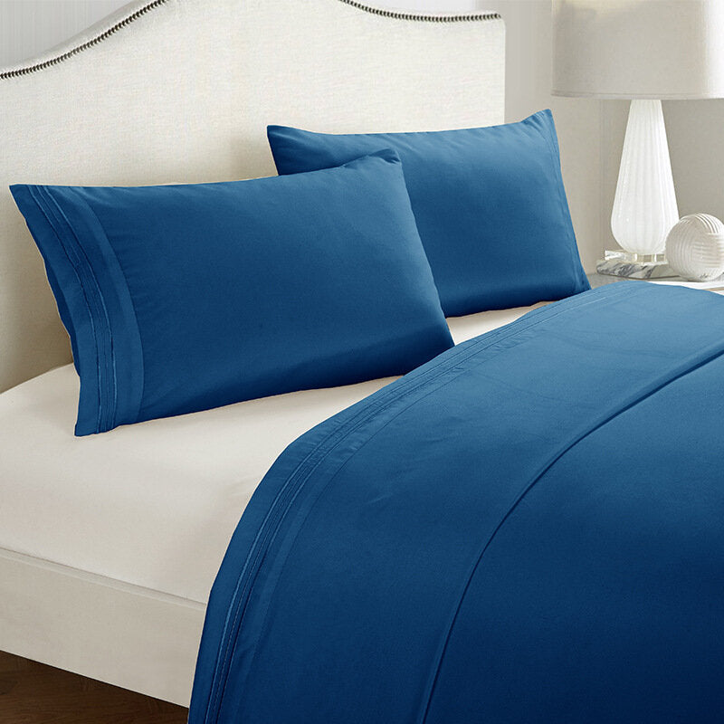 3/4 Piece Polyester Bedding Set - Wrinkle, Fade, Stain Resistant, Hypoallergenic Quilt Cover Set