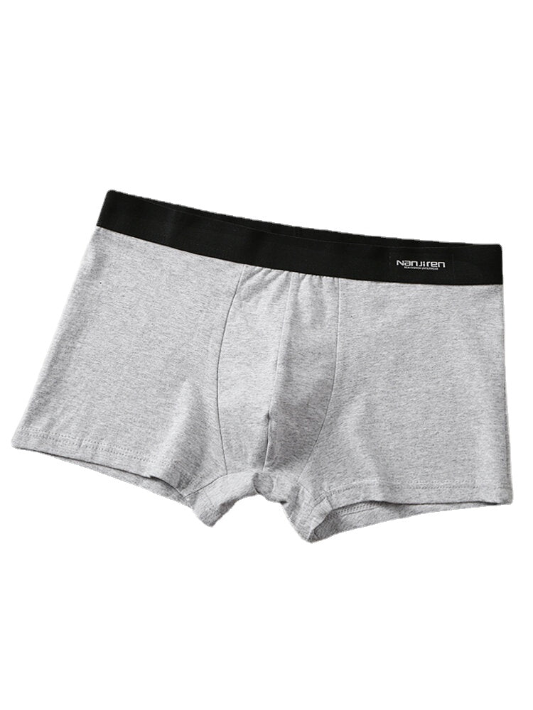 Slim Fit-Boxershorts aus Baumwolle für Herren – 4er-Pack, atmungsaktiv, dünn, U-konvexe Beutel, einfarbig