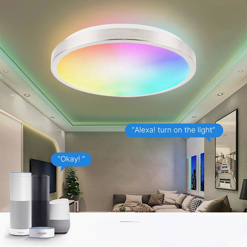 15W/20W RGB Dimmable WiFi Smart LED Ceiling Light - APP & Voice Control, Works with Alexa, Google Assistant, Tuya