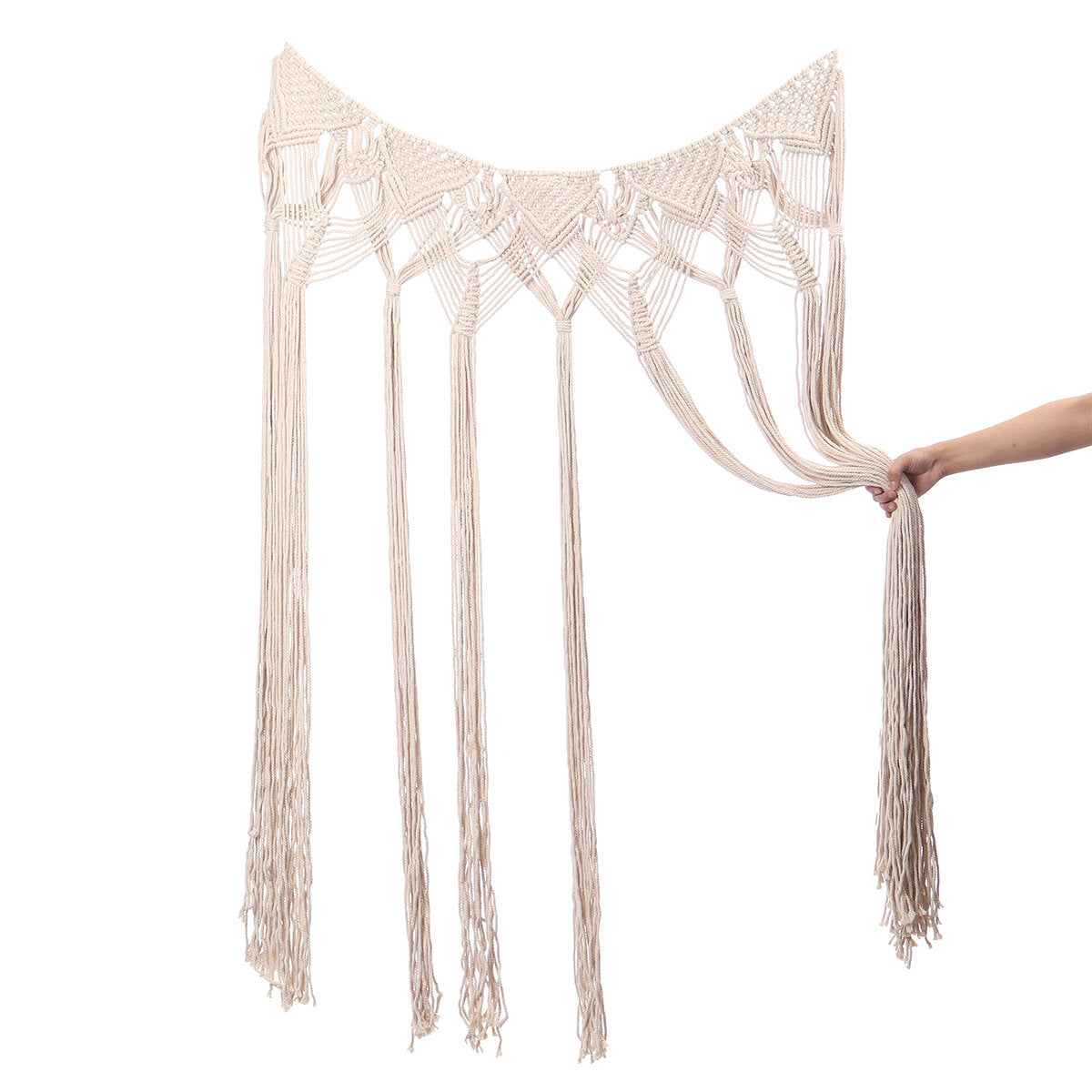 Bohemian Hand-Woven Macrame Wall Hanging Tapestry with Tassels - Perfect for Wedding and Home Decor