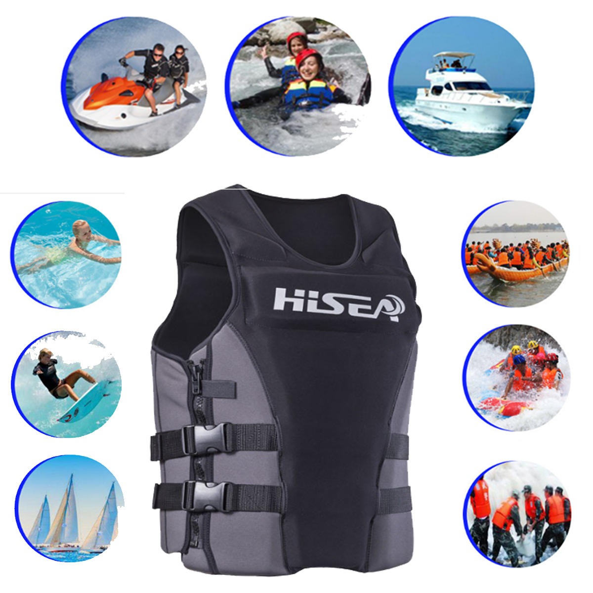 Premium Neopren-Rettungsweste für Erwachsene und Kinder – Ideal für Wasserski, Wakeboarden, PFD