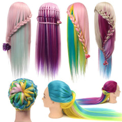 Multicolor Hairdressing Training Mannequin Head with Clamp Holder for Braiding Practice in Salons