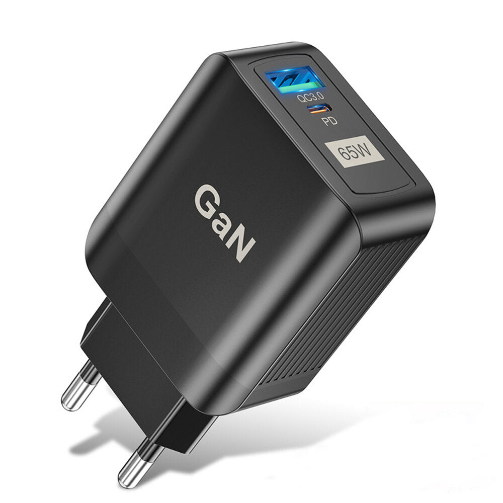 65 W GaN Dual USB PD Ladegerät, Schnellladeadapter für Xiaomi, iPhone, Samsung-Geräte