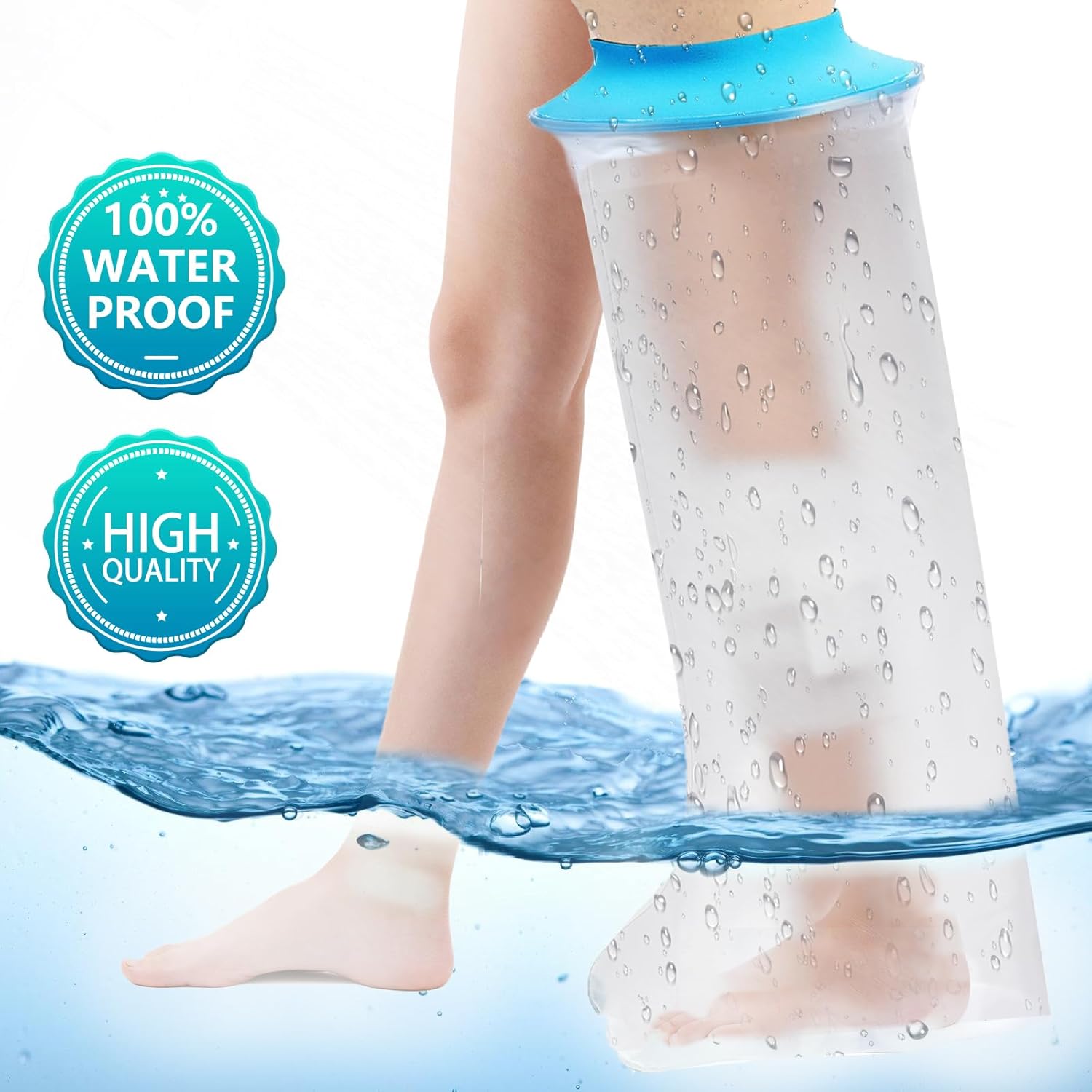 Waterproof Adult Leg Cast Cover for Shower - Full Leg, Knee, Foot, and Ankle Protection