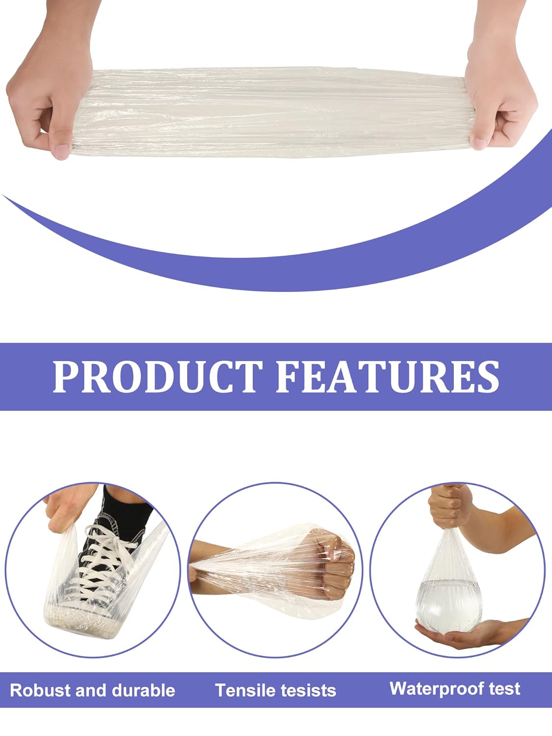 50 Pcs Waterproof Arm Cast Covers for Shower, Adult Long Sleeve Bandage Protectors