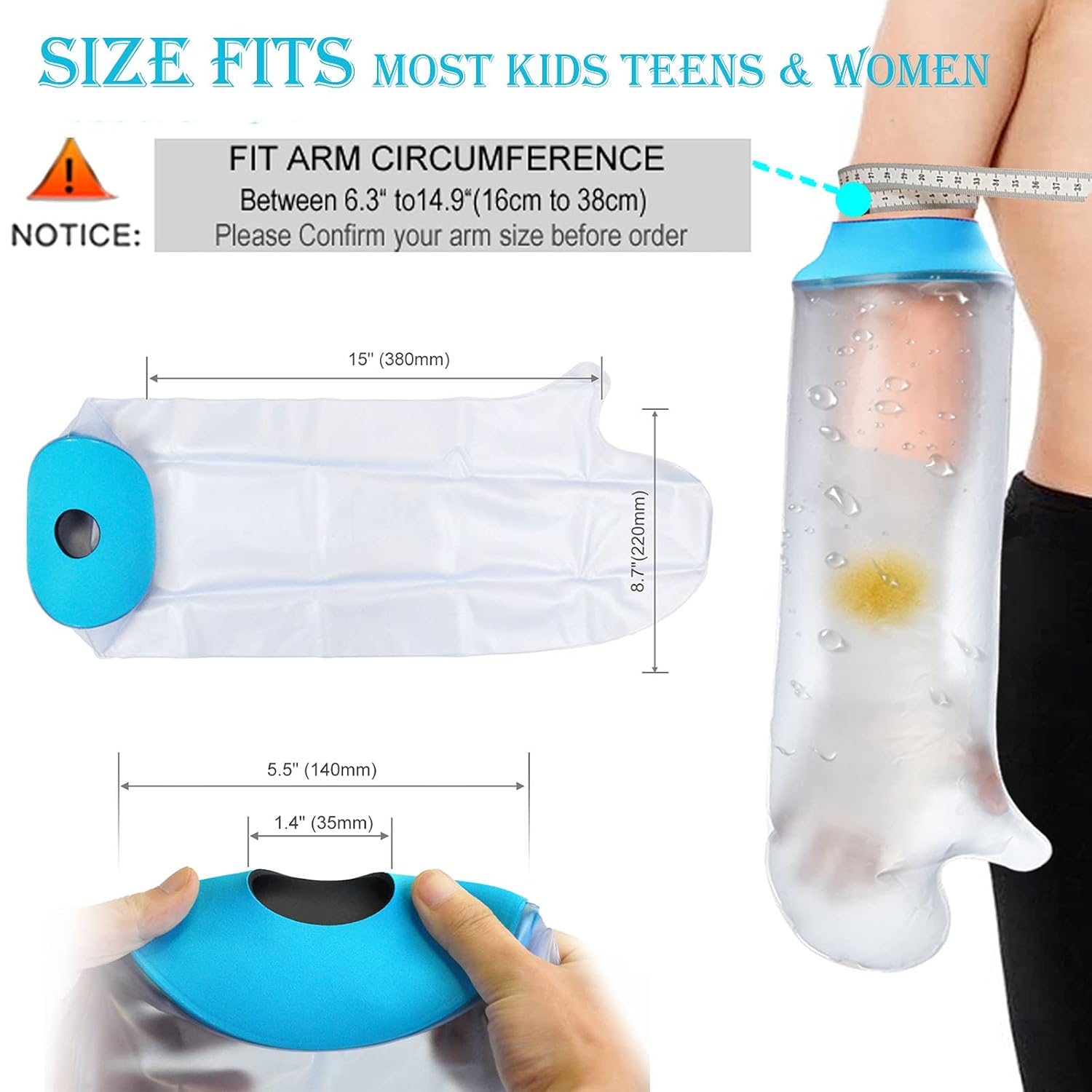 Waterproof Kids Cast Covers for Shower - Soft, Comfortable, Reusable & Durable Protection